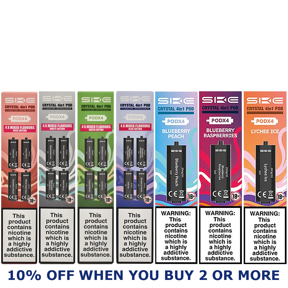 Crystal 4in1 4 Pack Pods from SKE available from vapebrothers.co.uk with Special Offer