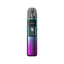 Image of a purple and blue gradient Voopoo Argus G2 vape device, featuring a stylish digital display screen showing 30 watts in Smart mode. The device has the 'Argus' branding engraved on the front, with 'Gene AI' displayed on the screen, highlighting advanced AI technology. The transparent top section reveals the pod and mouthpiece, giving the device a sleek and futuristic appearance.