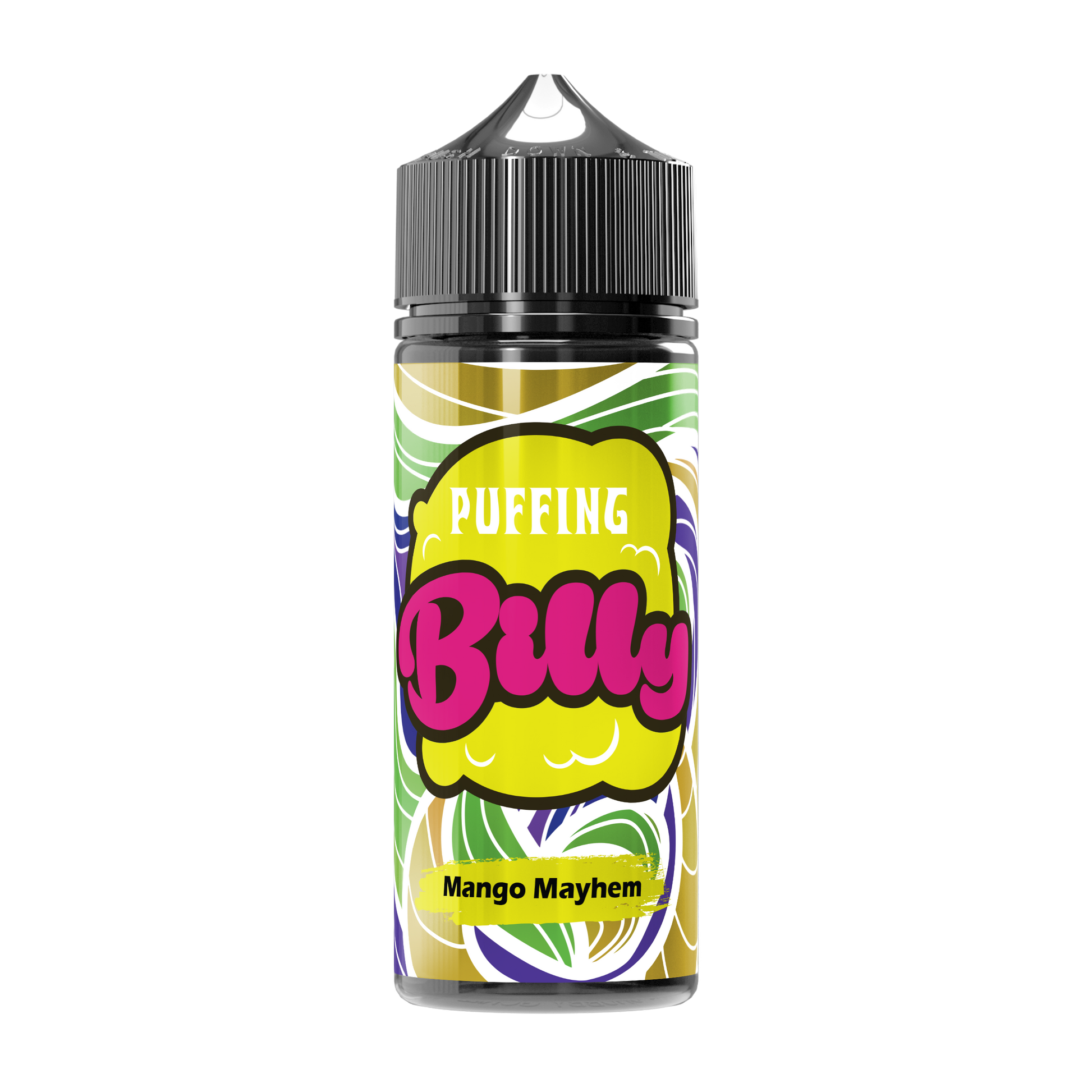 Puffing Billy Mango Mayhem E-Liquid, proudly made in the UK with high-quality ingredients