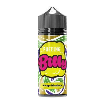 Puffing Billy Mango Mayhem E-Liquid, proudly made in the UK with high-quality ingredients
