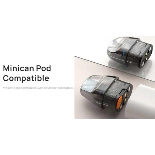 The Aspire Minican 3 Pro Pod Kit uses Minican compatible pods