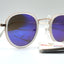 Retro sunglasses Pale Frame Blue Lens