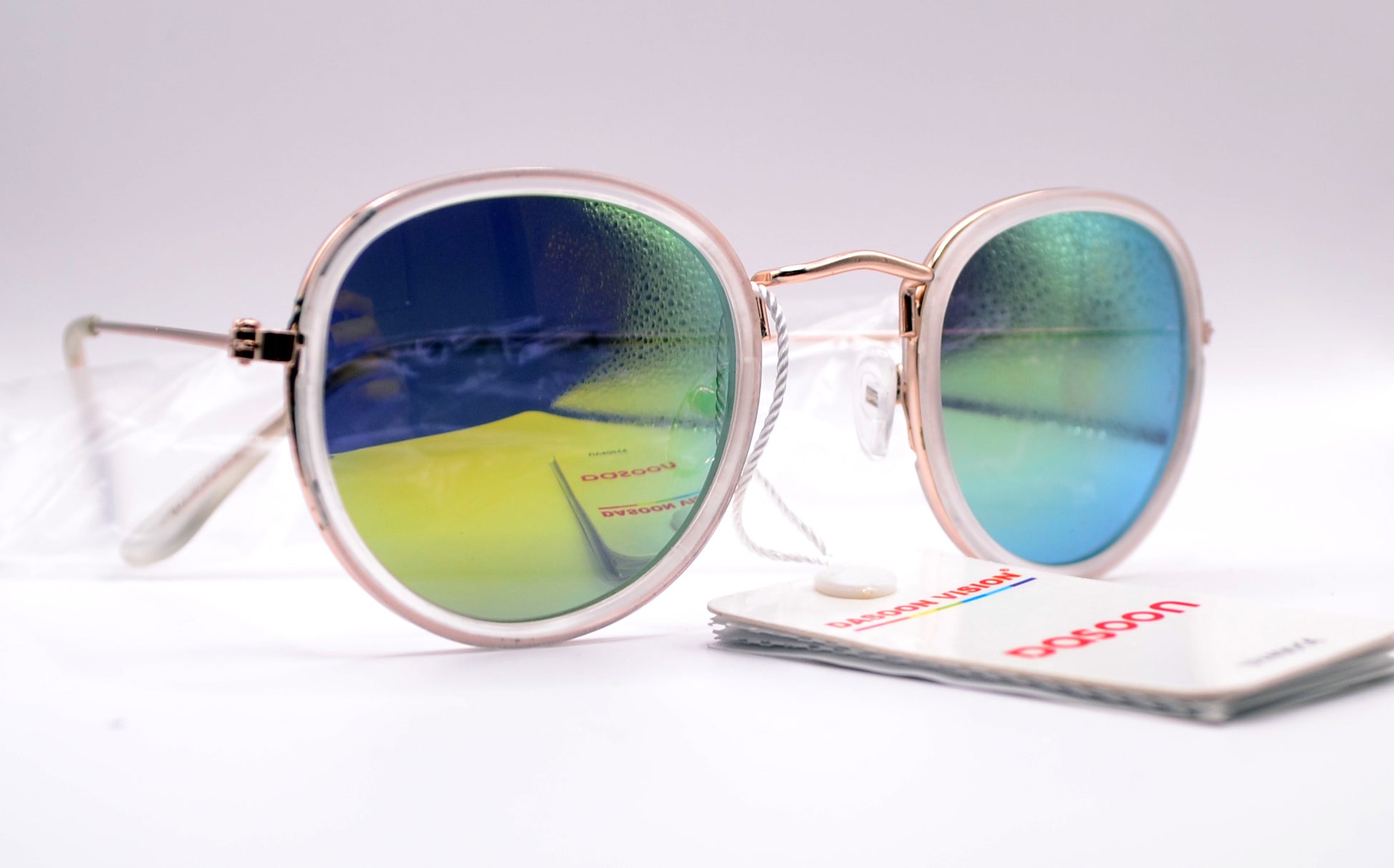 Retro sunglasses Pale Frame Yellow Lens