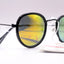 Retro sunglasses Black Frame Yellow Lens