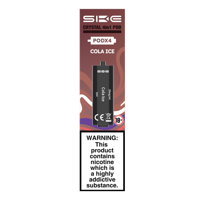 Crystal 4-in-1 pods Cola flavour Pack of 4 by SKE and available to buy from vapebrothers.co.uk